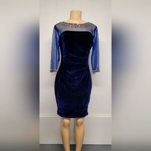 TS Couture New Velvet Dress Sequins Beautiful S